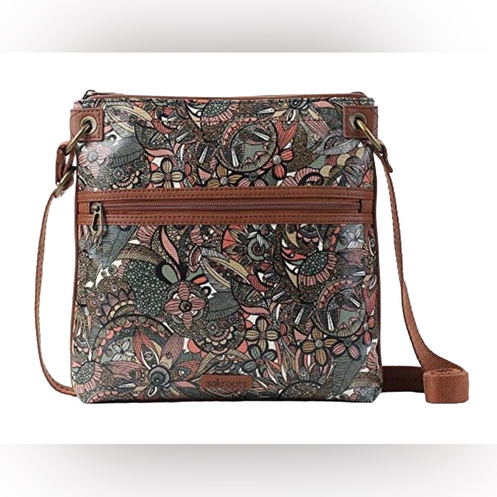 Sakroots Artist Circle Flat Crossbody with Credit Card Holder EUC